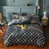 Louis Vuitton Logo Brand Bedding Set Bedroom Home Decor Luxury Bedspread