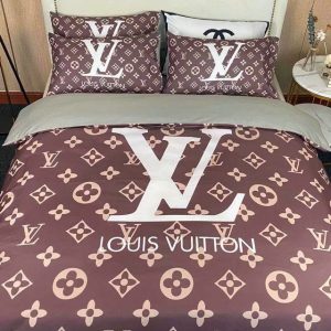 Louis Vuitton Logo Brand Bedding Set Home Decor Luxury Bedroom Bedspread
