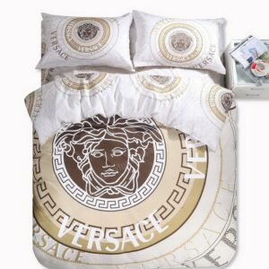 Versace Logo Brand Bedding Set Luxury Bedroom Bedspread Home Decor