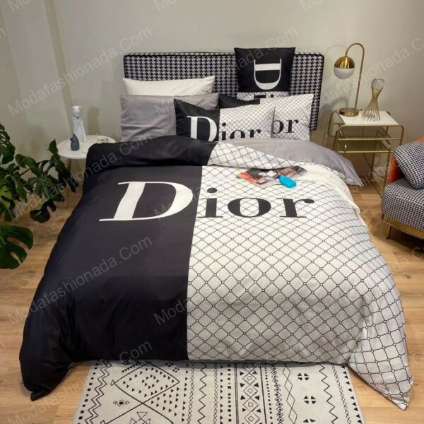 Christian Dior Logo Brand Bedding Set Bedspread Home Decor Bedroom Luxury