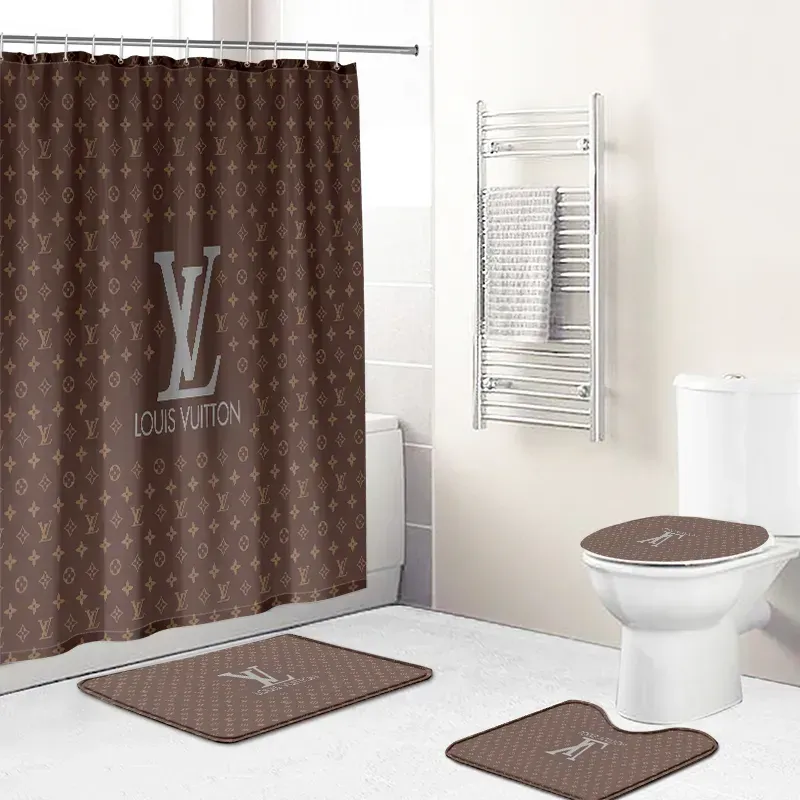 Louis Vuitton Bathroom Set Bath Mat Luxury Fashion Brand Hypebeast Home Decor