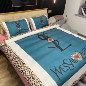 Ysl Logo Brand Bedding Set Home Decor Bedroom Bedspread Luxury