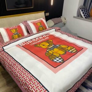 Burberry Logo Brand Bedding Set Luxury Home Decor Bedroom Bedspread