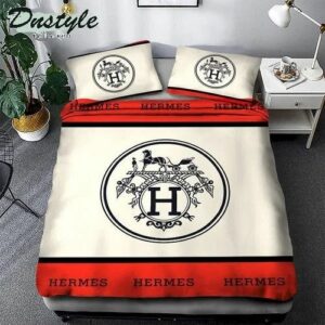 Hermes Logo Brand Bedding Set Home Decor Bedspread Bedroom Luxury