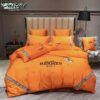 Hermes Paris Logo Brand Bedding Set Luxury Home Decor Bedroom Bedspread