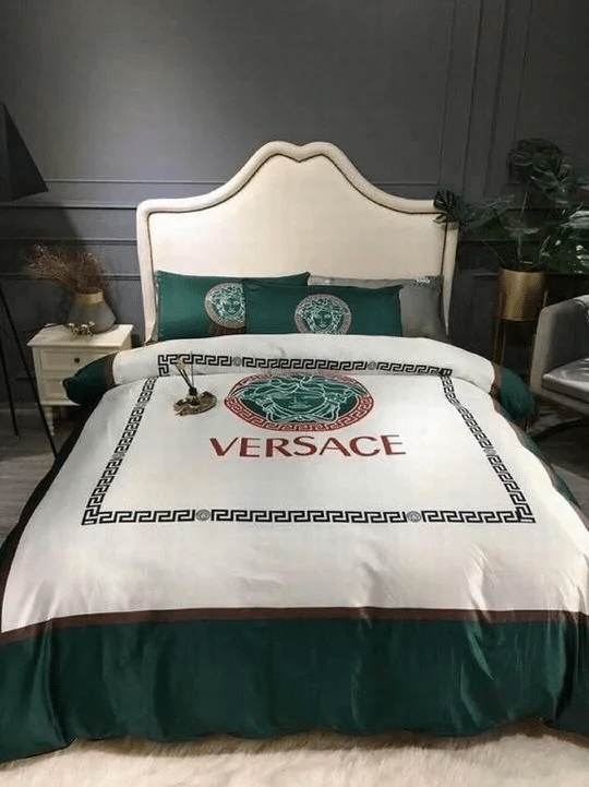 Versace Logo Brand Bedding Set Bedroom Bedspread Luxury Home Decor