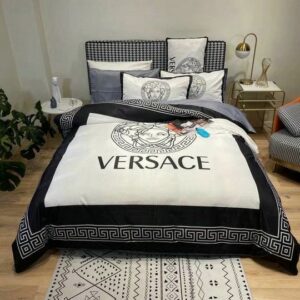 Versace Logo Brand Bedding Set Bedspread Bedroom Home Decor Luxury