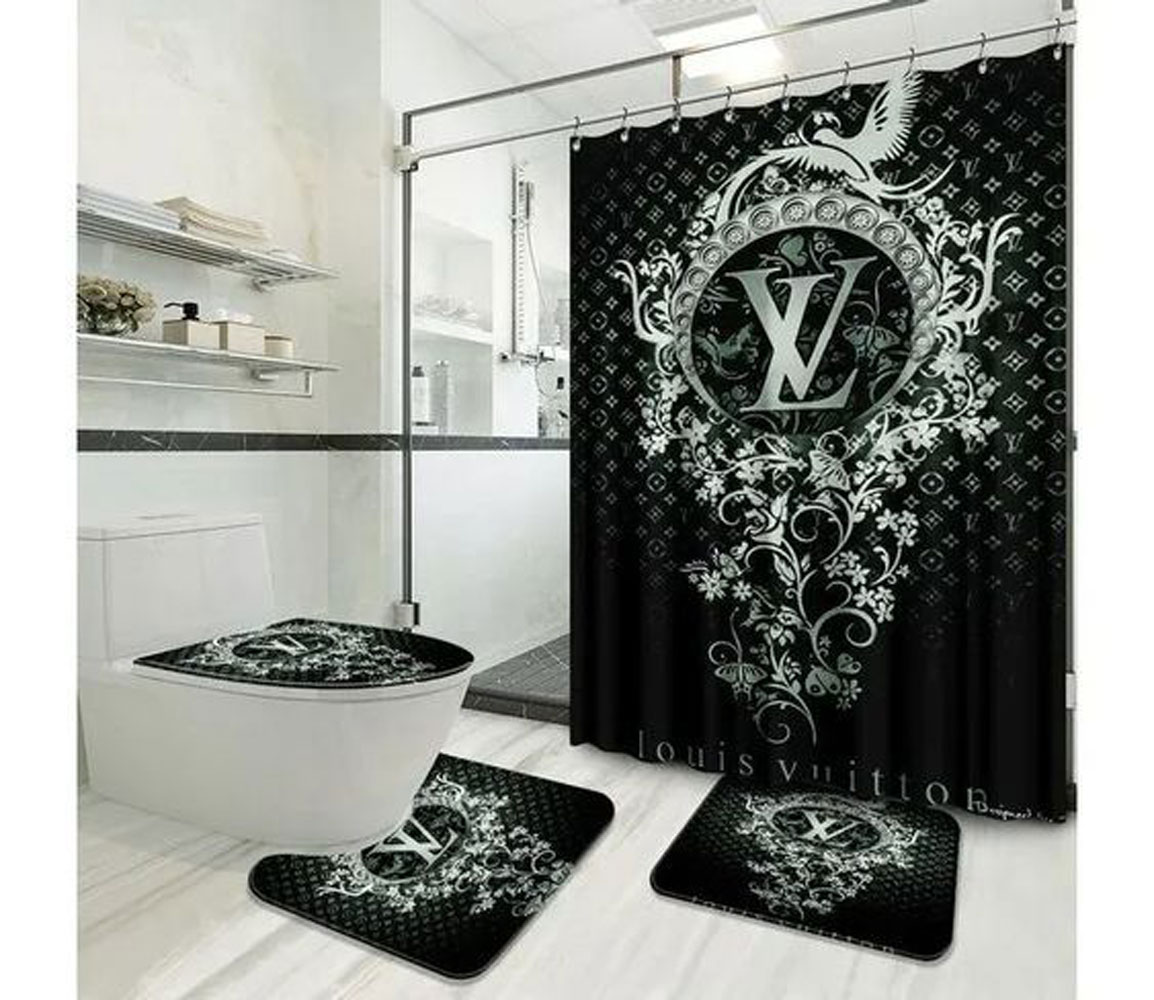 Louis Vuitton Lv Bathroom Set Luxury Fashion Brand Hypebeast Home Decor Bath Mat