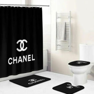 Chanel Black Bathroom Set Bath Mat Home Decor Luxury Fashion Brand Hypebeast