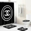 Chanel Black White Bathroom Set Home Decor Hypebeast Luxury Fashion Brand Bath Mat