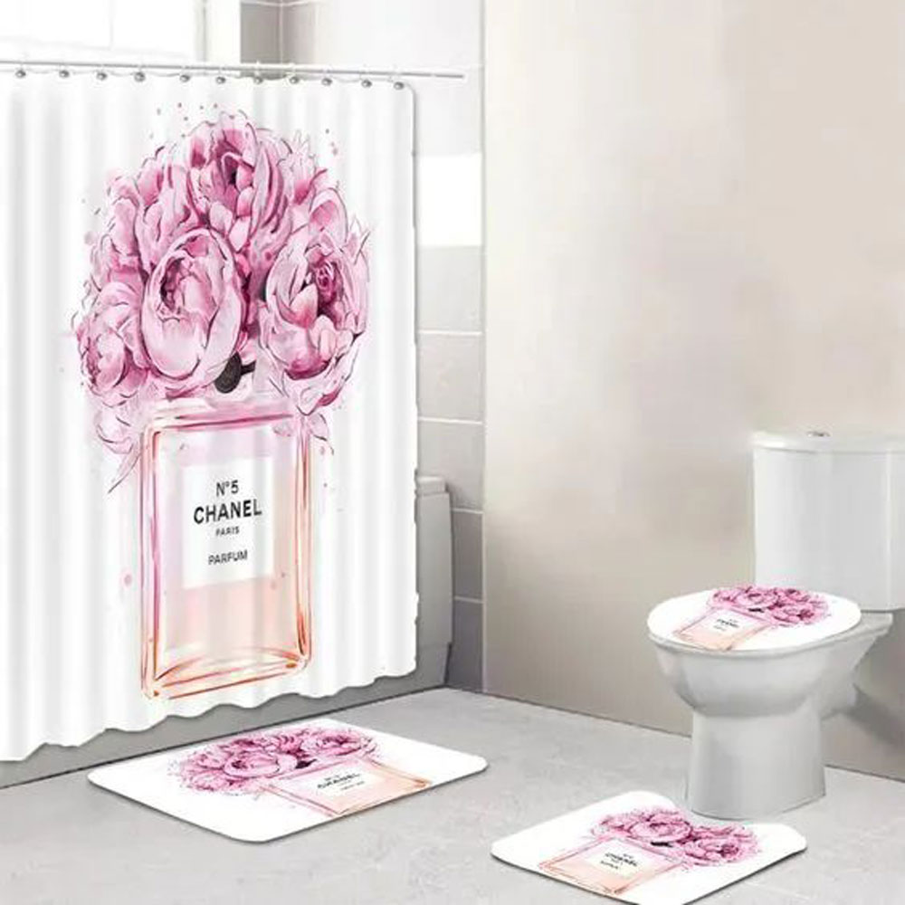 Chanel Perfume Bathroom Set Luxury Fashion Brand Bath Mat Home Decor Hypebeast