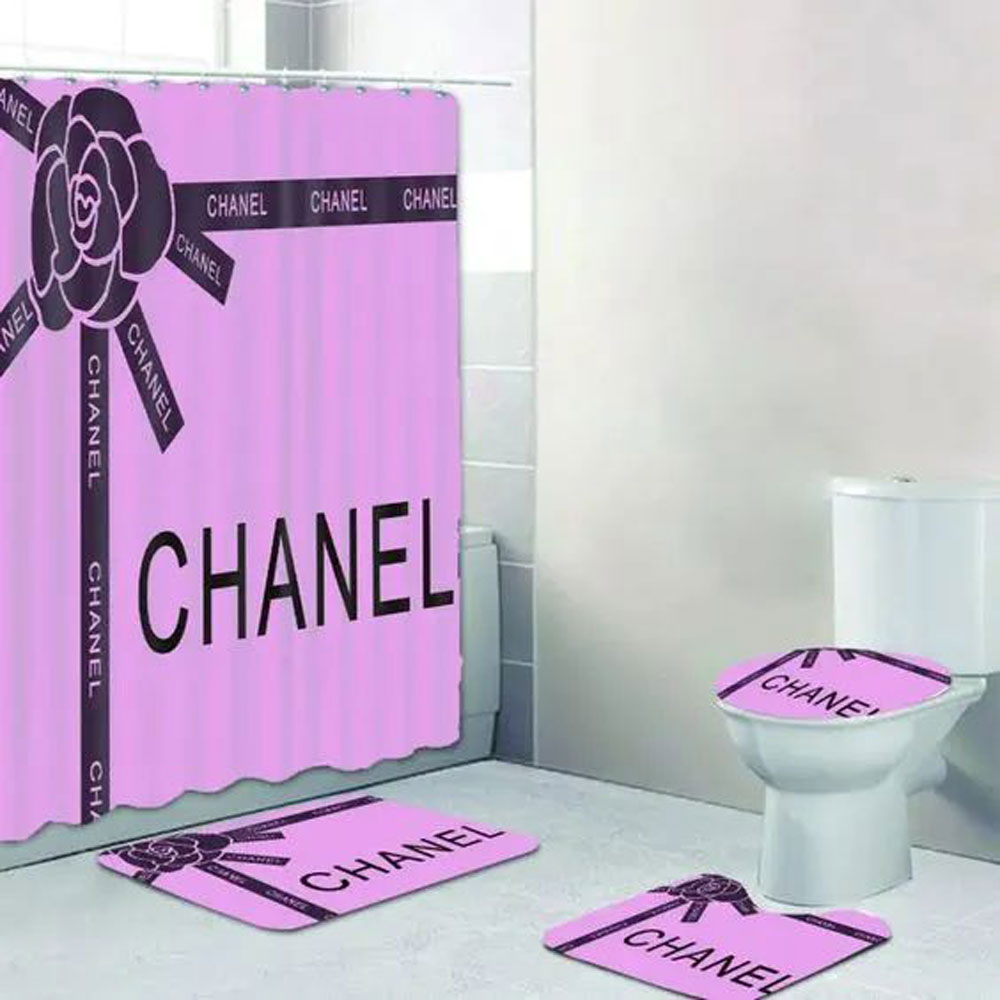 Chanel Purple Bathroom Set Hypebeast Home Decor Bath Mat Luxury Fashion Brand