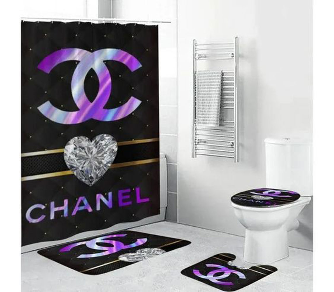 Chanel Diamond Bathroom Set Luxury Fashion Brand Hypebeast Bath Mat Home Decor