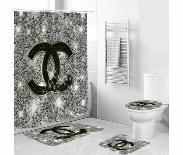 Chanel Bling Bathroom Set Home Decor Luxury Fashion Brand Bath Mat Hypebeast