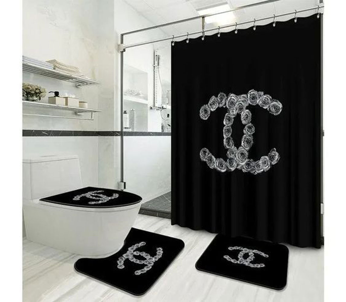 Chanel Flower Bathroom Set Home Decor Luxury Fashion Brand Bath Mat Hypebeast