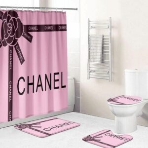 Chanel Pink Bathroom Set Bath Mat Home Decor Hypebeast Luxury Fashion Brand