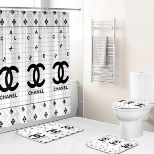 Chanel White Bathroom Set Bath Mat Luxury Fashion Brand Home Decor Hypebeast