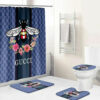 Gucci Flower Bee Bathroom Set Home Decor Hypebeast Luxury Fashion Brand Bath Mat