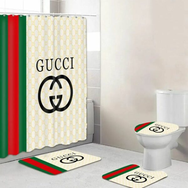 Gucci Stripe Bathroom Set Hypebeast Home Decor Bath Mat Luxury Fashion Brand