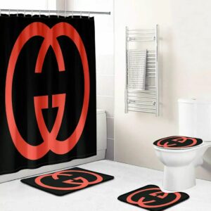 Gucci Black Bathroom Set Hypebeast Bath Mat Luxury Fashion Brand Home Decor