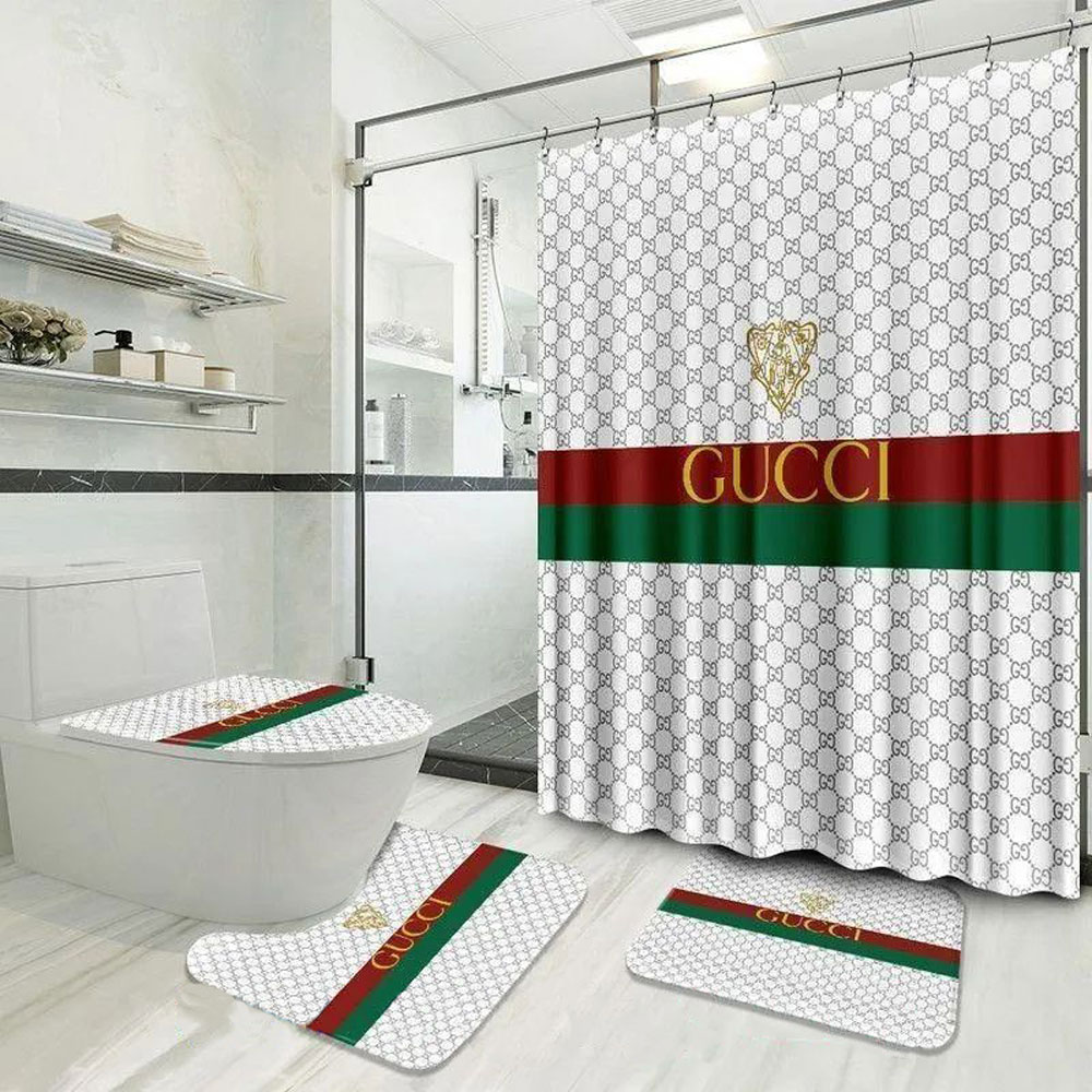 Gucci Monogram Bathroom Set Luxury Fashion Brand Hypebeast Home Decor Bath Mat