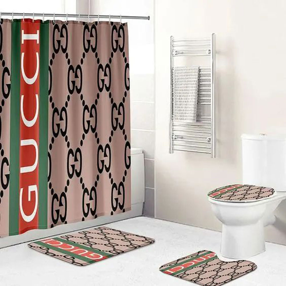 Gucci Brown Bathroom Set Bath Mat Luxury Fashion Brand Hypebeast Home Decor