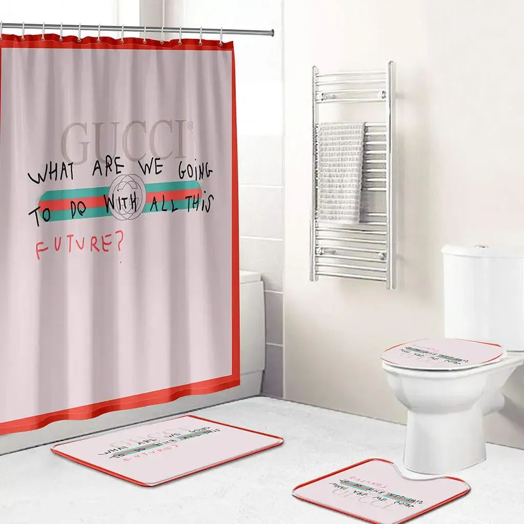 Gucci Pink Bathroom Set Hypebeast Home Decor Luxury Fashion Brand Bath Mat