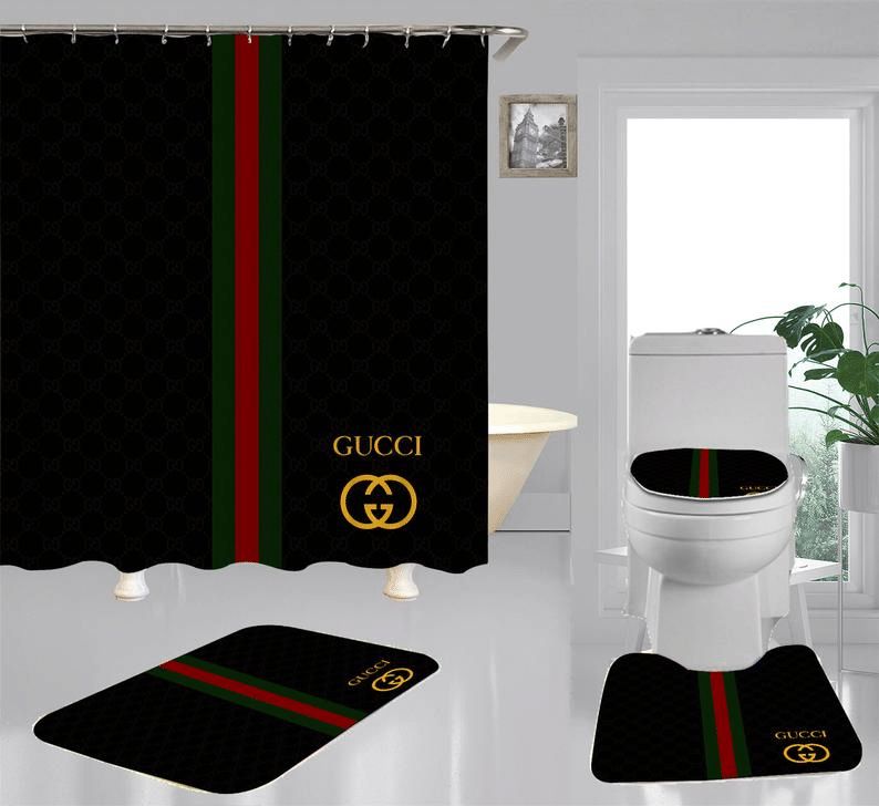 Gucci Black Bathroom Set Luxury Fashion Brand Home Decor Hypebeast Bath Mat