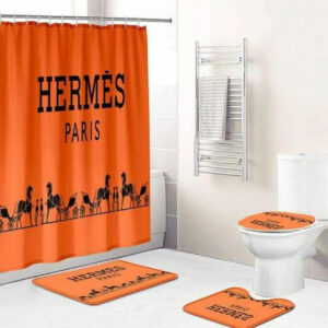 Hermes Paris Orange Bathroom Set Luxury Fashion Brand Hypebeast Home Decor Bath Mat
