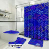 Louis Vuitton Lv Blue Bathroom Set Luxury Fashion Brand Bath Mat Hypebeast Home Decor