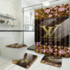 Louis Vuitton Lv Brown Flower Bathroom Set Home Decor Luxury Fashion Brand Bath Mat Hypebeast
