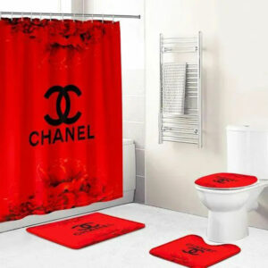 Chanel Red Bathroom Set Hypebeast Bath Mat Home Decor Luxury Fashion Brand