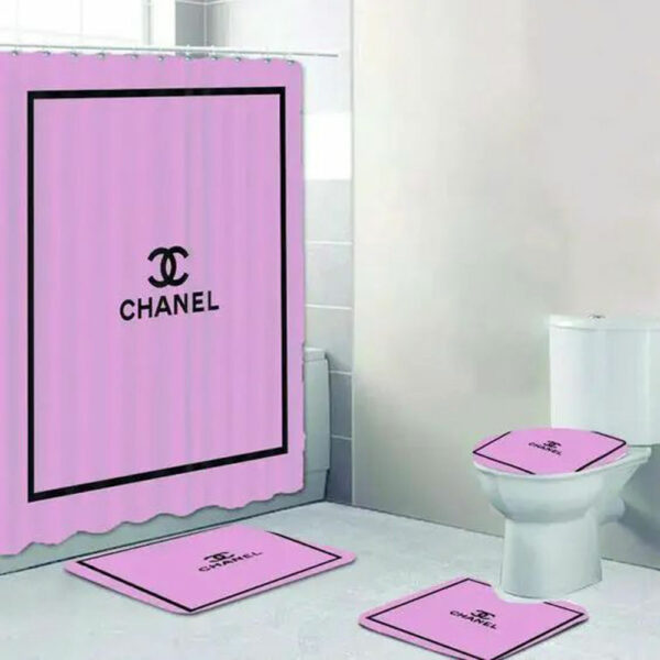 Chanel Purple Bathroom Set Home Decor Hypebeast Bath Mat Luxury Fashion Brand