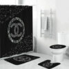 Chanel Black Bathroom Set Home Decor Luxury Fashion Brand Bath Mat Hypebeast