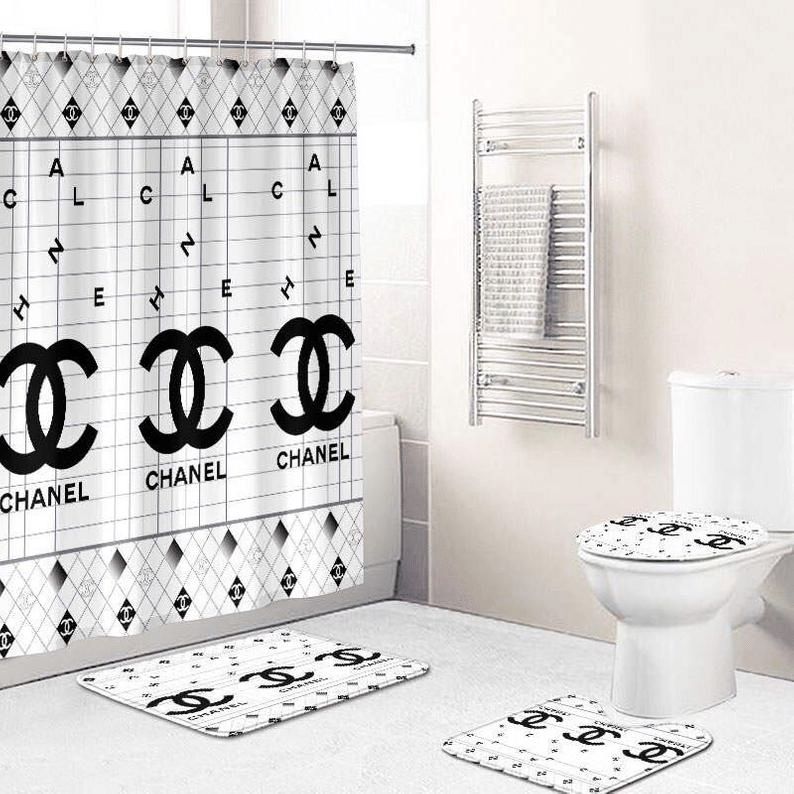 Chanel White Bathroom Set Hypebeast Bath Mat Luxury Fashion Brand Home Decor