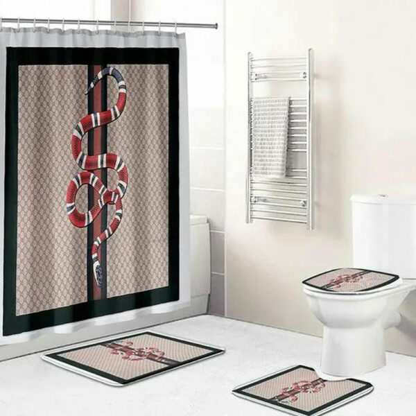Gucci Snake Bathroom Set Home Decor Luxury Fashion Brand Hypebeast Bath Mat