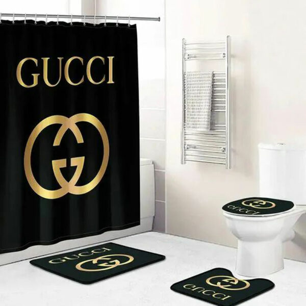 Gucci Black Bathroom Set Hypebeast Bath Mat Luxury Fashion Brand Home Decor