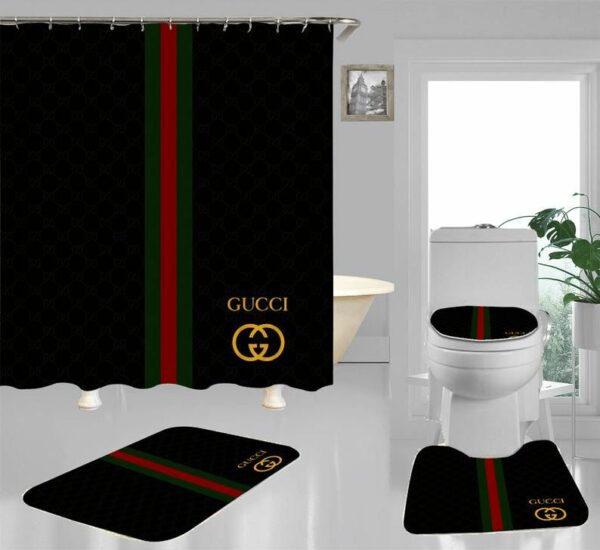 Gucci Black Bathroom Set Home Decor Luxury Fashion Brand Hypebeast Bath Mat