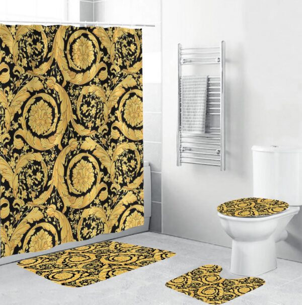 Gianni Versace Gold Bathroom Set Bath Mat Luxury Fashion Brand Home Decor Hypebeast
