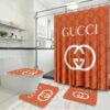 Gucci Orange Bathroom Set Bath Mat Luxury Fashion Brand Home Decor Hypebeast