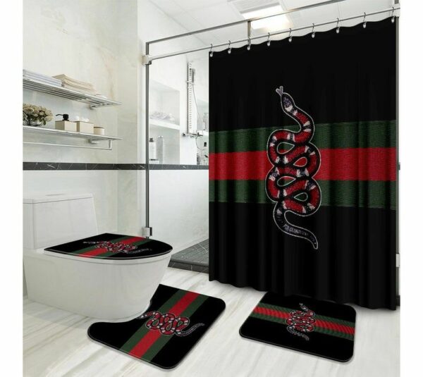 Gucci Snake Bathroom Set Home Decor Hypebeast Bath Mat Luxury Fashion Brand