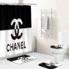 Chanel Black White Bathroom Set Home Decor Hypebeast Bath Mat Luxury Fashion Brand