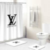 Louis Vuitton Lv White Bathroom Set Luxury Fashion Brand Bath Mat Home Decor Hypebeast