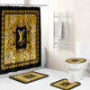 Louis Vuitton Lv Gold Bathroom Set Luxury Fashion Brand Bath Mat Home Decor Hypebeast