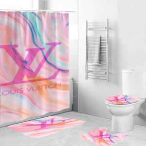 Louis Vuitton Lv Abstract Bathroom Set Hypebeast Luxury Fashion Brand Home Decor Bath Mat