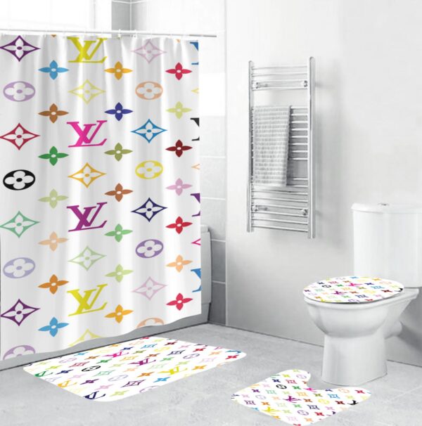 Louis Vuitton Lv White Bathroom Set Home Decor Bath Mat Luxury Fashion Brand Hypebeast