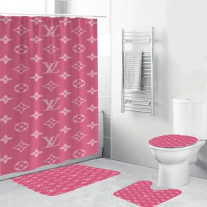 Louis Vuitton Lv Pink Bathroom Set Luxury Fashion Brand Home Decor Hypebeast Bath Mat