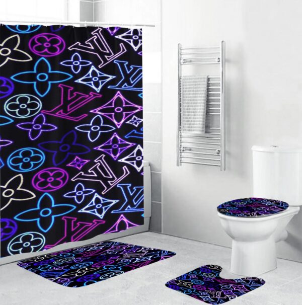 Louis Vuitton Lv Colorful Bathroom Set Home Decor Bath Mat Luxury Fashion Brand Hypebeast