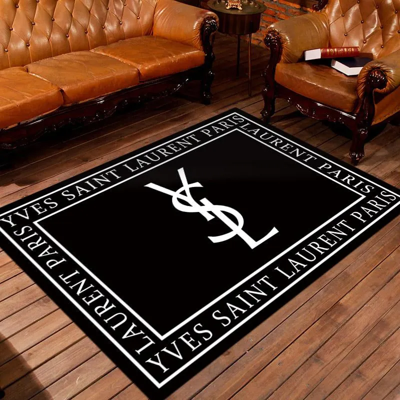 Yves saint laurent Rectangle Rug Home Decor Area Carpet Fashion Brand Door Mat Luxury