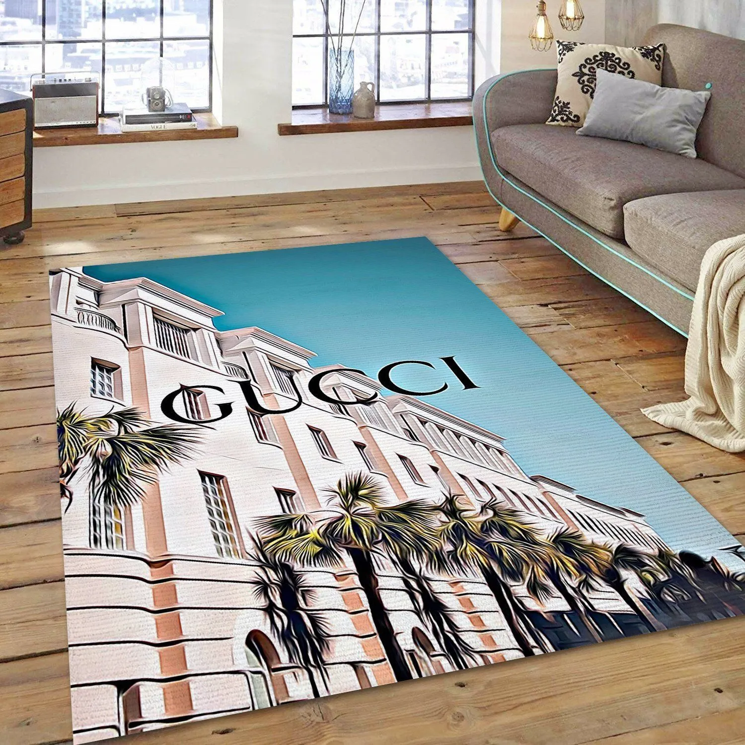 Gucci vintage Rectangle Rug Luxury Area Carpet Fashion Brand Home Decor Door Mat